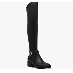 Dolce Vita Elyse Over The‎ Knee Boots Buckle Detail Black Sz 9 NEW
